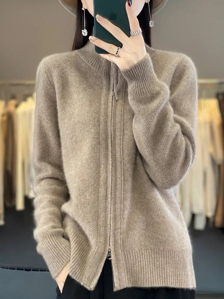 Beate Komfortabel Lynlås Cardigan