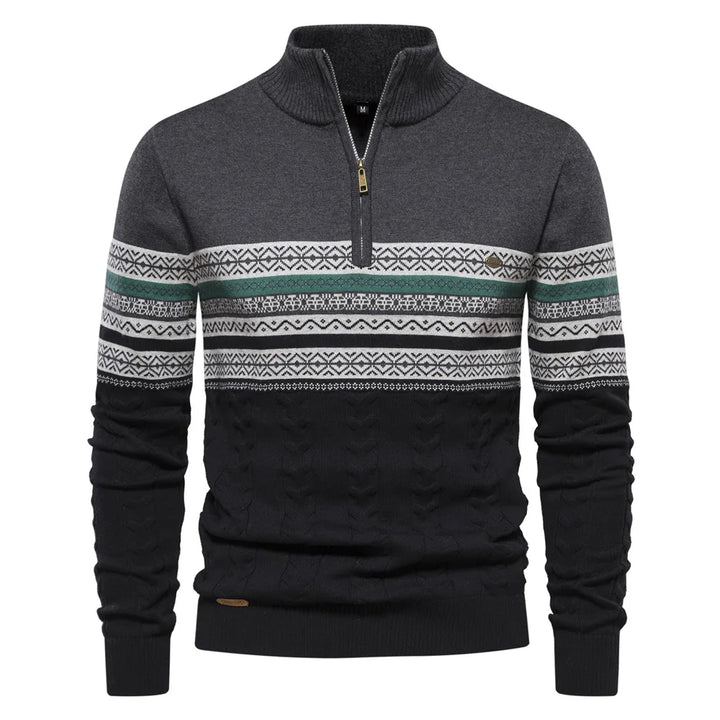 Erik ™ | Nordic-Inspired Half-Zip Sweater with Cable Knit