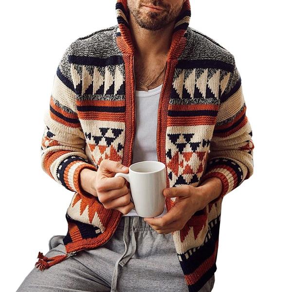 Michael | Stylish Geometric Knit Cardigan
