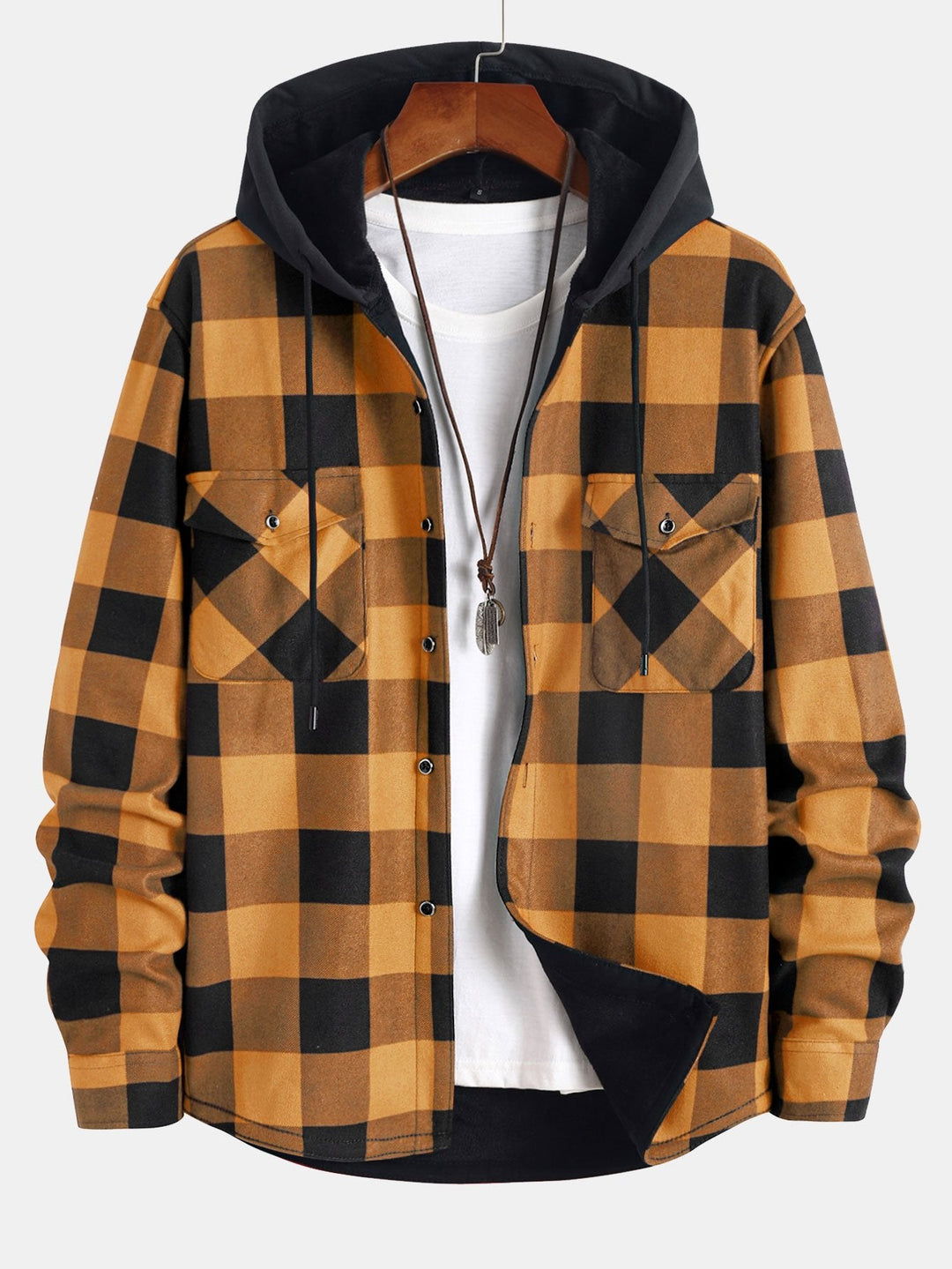 William| Flannel Fleece Lined Hooded Shirt