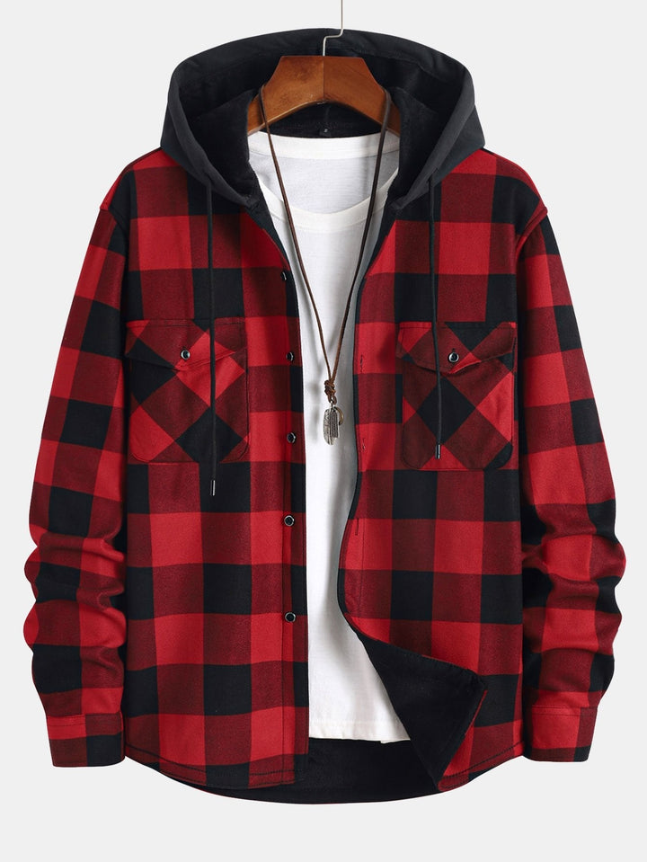 William| Flannel Fleece Lined Hooded Shirt