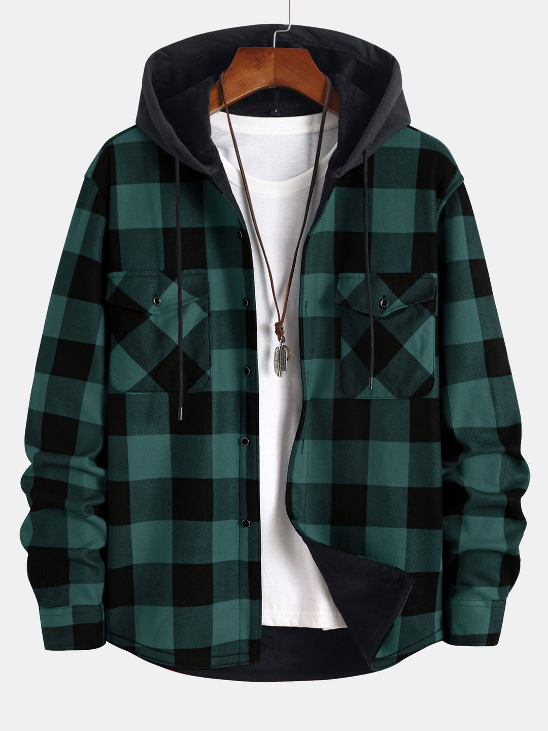 William| Flannel Fleece Lined Hooded Shirt